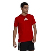 adidas Aeroready 3-Stripes Back Tee Scarlet Férfipóló