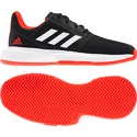 adidas  CourtJam xJ Black/White/Red  Gyerekteniszcipő