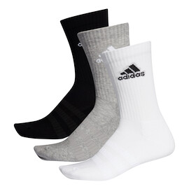 Adidas Cush Crew szürke/fehér/fekete hosszú szárú zokni (3 pár)