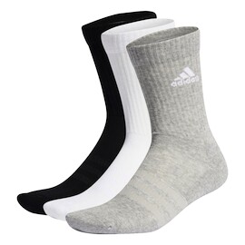 adidas  Cushioned Crew Socks 3 Pairs Grey/White/Black Zokni