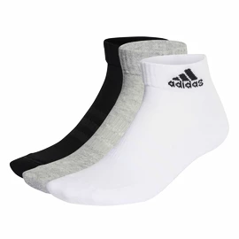adidas  Cushioned Sportswear Ankle Socks 3 Pairs Grey/White/Black Zokni