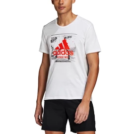 Adidas Fast GFX férfi póló, fehér