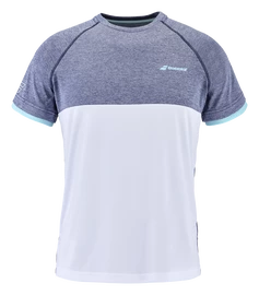 Babolat Play Crew Neck Tee Men White/Blue Heather Férfipóló