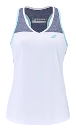 Babolat Play Tank Top Women White/Blue Női ujjatlan póló