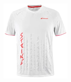 Babolat Strike Crew Neck Tee Men White/Strike Red Férfipóló