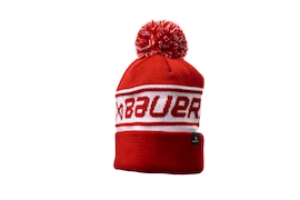 Bauer Team Ribbed Pom Red Kötött sapka