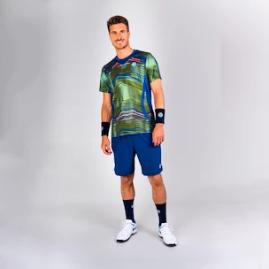 BIDI BADU  Jiro Tech Tee Green/Dark Blue Férfipóló