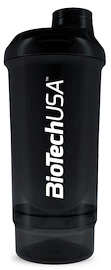 BioTech USA Wave + Compact 500 ml + 150 ml Black Shaker