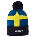 CCM  Flag Hood Team SWE Navy  Kötött sapka