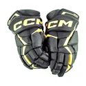 CCM JetSpeed FT6 Black/Sunflower Junior Hokikesztyűk 10 hüvelyk