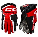 CCM Tacks AS-V PRO Black/Red/White Senior Hokikesztyűk 15 hüvelyk