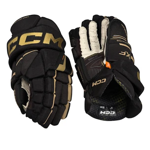 CCM Tacks XF Black/Gold Senior Hokikesztyűk 15 hüvelyk