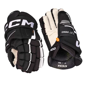 CCM Tacks XF PRO Black/White Junior Hokikesztyűk 11 hüvelyk