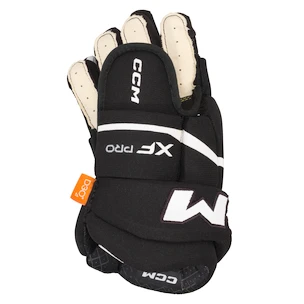 CCM Tacks XF PRO Black/White Youth Hokikesztyűk 9 hüvelyk