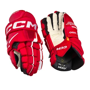 CCM Tacks XF PRO Red/White Junior Hokikesztyűk 11 hüvelyk