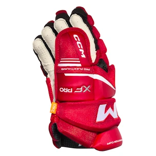 CCM Tacks XF PRO Red/White Junior Hokikesztyűk 11 hüvelyk