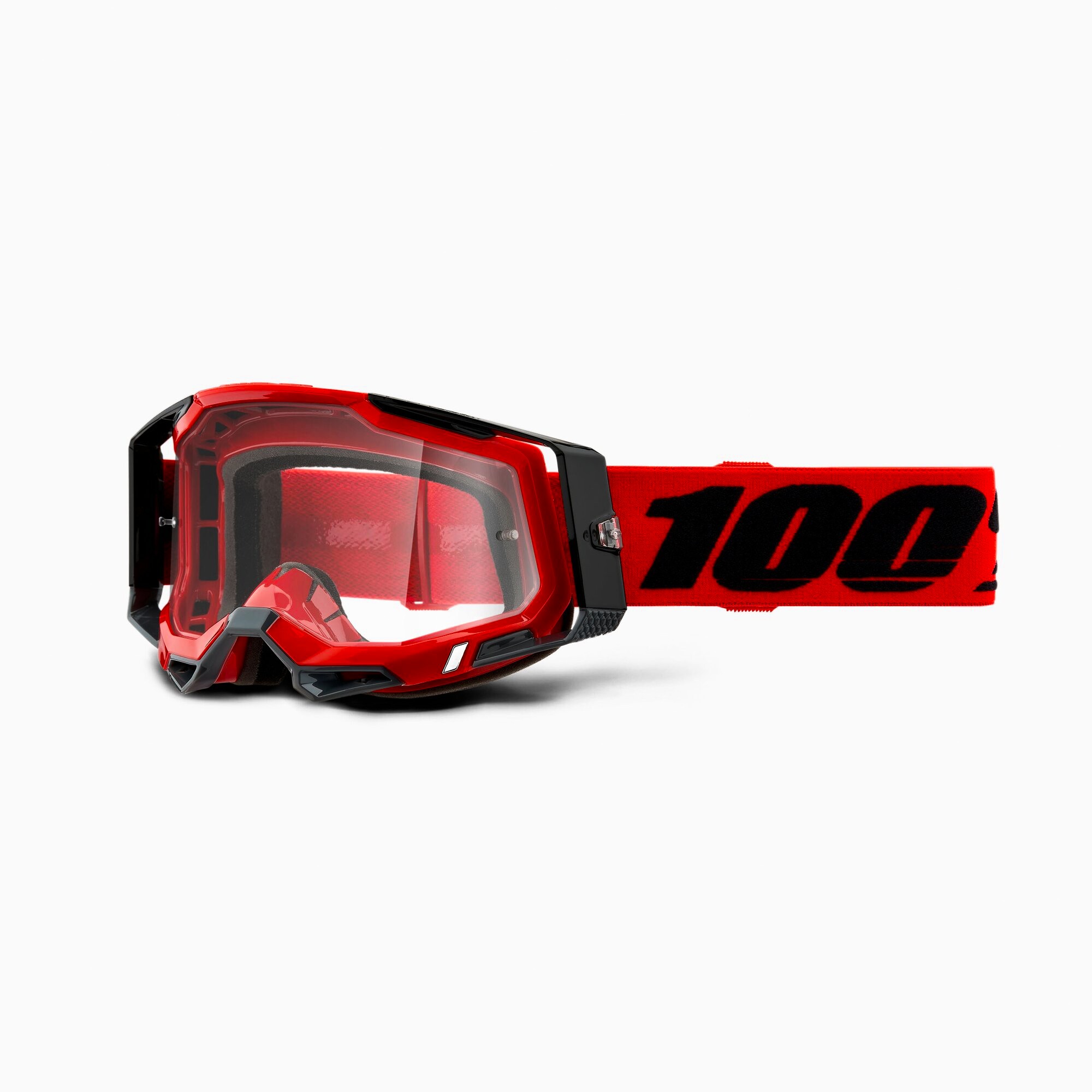 Downhill szemüveg 100% Racecraft 2 Goggle Piros - átlátszó lencse