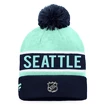 Fanatics  Authentic Pro Game & Train Cuffed Pom Knit Seattle Kraken  Téli sapka