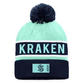 Fanatics Authentic Pro Game & Train Cuffed Pom Knit Seattle Kraken Téli sapka