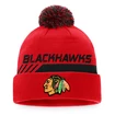 Fanatics  Authentic Pro Locker Room Cuffed Pom Knit NHL Chicago Blackhawks  Téli sapka