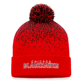 Fanatics Iconic Gradiant Iconic Gradiant Beanie Cuff with Pom Chicago Blackhawks Téli sapka