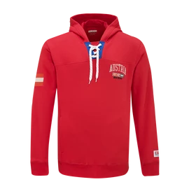 Férfi-melegítőfelső CCM FLAG HOODIE TEAM AUSTRIA Red SR