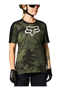Fox  Womens Ranger Drirelease SS Jersey Olive Green Női kerékpáros mez