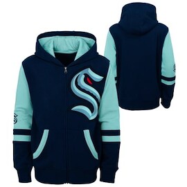 Gyerek-melegítőfelső Outerstuff  FACEOFF FULL ZIP FLEECE HOODIE SEATTLE KRAKEN