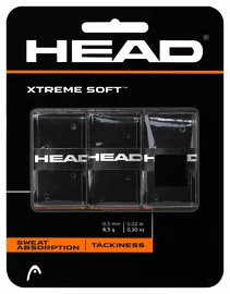 Head Xtreme Soft fekete teniszütő grip (3 db)