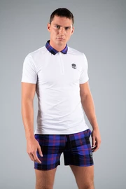 Hydrogen Tartan Zipped Tech Polo White (Purple/Black) Férfipóló