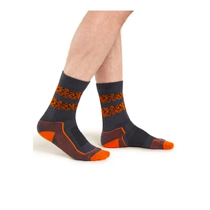 Icebreaker Merino Hike+ Light Crew Natural Summit Graphite/Blaze/Black  Férfizokni XL