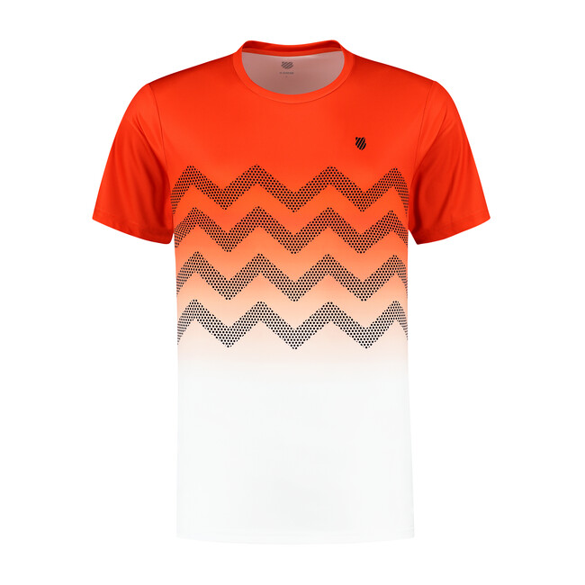 K-Swiss  Hypercourt Print Crew Spicy Orange/White Férfipóló