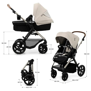 Kinderkraft Moov 2 3in1 Moonlight Grey Eva Wheels Babakocsi