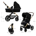 Kinderkraft Moov 2 3in1 Pure Black Eva Wheels Babakocsi