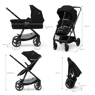 Kinderkraft Newly 3In1 Classic Black + Mink Pro Babakocsi