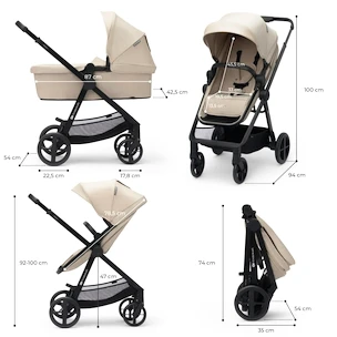 Kinderkraft Newly 3In1 Sand Beige + Mink Pro Babakocsi