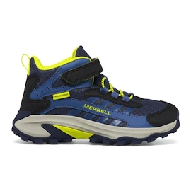 Merrell Moab Speed 2 Mid A/C Wtpf Navy/Hi Viz Gyermek kültéri lábbelik