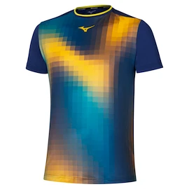 Mizuno Frontier Shadow Graphic Tee M Bellwether Blue Férfipóló