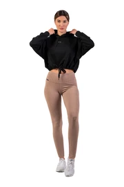 Nebbia Bordás leggings magas derékkal biopamut 405 barna színben