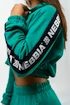 Nebbia  Cropped Zip-Up Hoodie green Női melegítőfelső