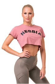Nebbia Fit & Sporty crop top old rose Női póló
