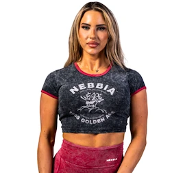 Nebbia NEBBIA x OLYMPIA Washed Crop Top GOLDEN AGE 782 black Női ujjatlan póló