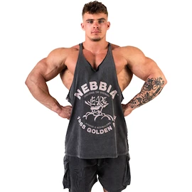 Nebbia NEBBIA x OLYMPIA Washed Muscle Back Stringer GOLDEN AGE 791 black Ujjatlan póló férfiaknak