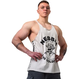 Nebbia NEBBIA x OLYMPIA Washed Muscle Back Stringer GOLDEN AGE 791 light grey Ujjatlan póló férfiaknak