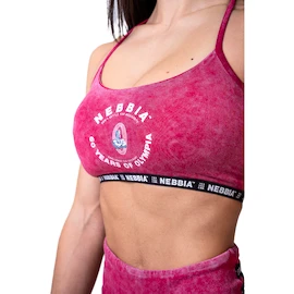Nebbia NEBBIA x OLYMPIA Washed Open Back Sports Bra LEGACY 779 red Női melltartó