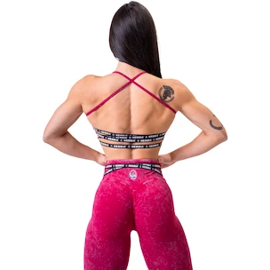 Nebbia NEBBIA x OLYMPIA Washed Open Back Sports Bra LEGACY 779 red  Női melltartó