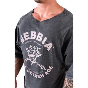 Nebbia NEBBIA x OLYMPIA Washed Rag Top GOLDEN AGE 788 black Férfipóló
