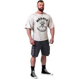 Nebbia NEBBIA x OLYMPIA Washed Rag Top GOLDEN AGE 788 light grey Férfipóló