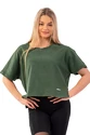 Nebbia  Organic Cotton Loose Fit “The Minimalist” Crop Top 417 dark green Női póló