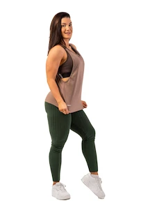 Nebbia  Organic Cotton Ribbed High Waist Leggings 405 dark green Női leggings XS